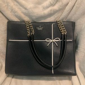 Kate Spade black Purse with white bow